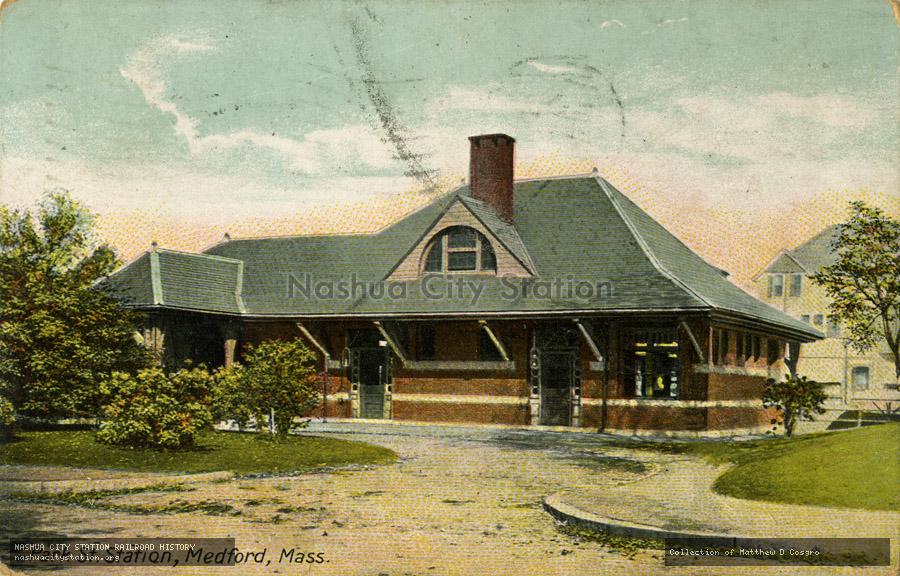 Postcard: Park Street Station, Medford, Massachusetts